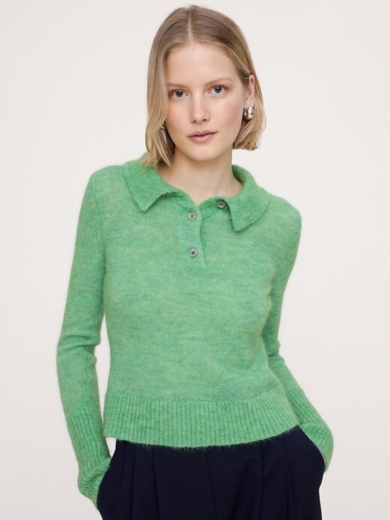 Banana Republic Sweaters - Banana Republic ITALIAN ALPACA-BLEND SWEATER POLO green